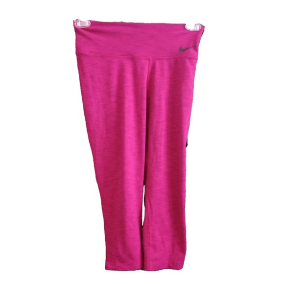 Nike Pants - Nike Dri Fit Leggings Crop Pink Gym Yoga Activewear Inside Pocket Size Small